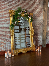 Mirrored Seating Chart - Rectangular Gold- Rental Not Shippable